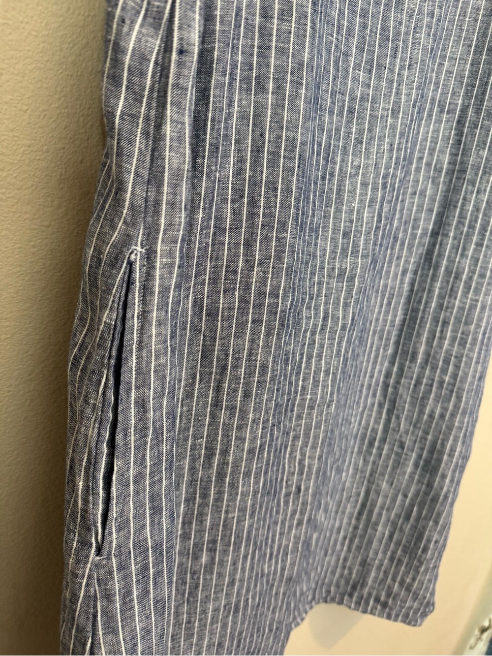 Quince 100% European Linen Tank Mini Dress Chambray Stripe - Picture 4 of 6